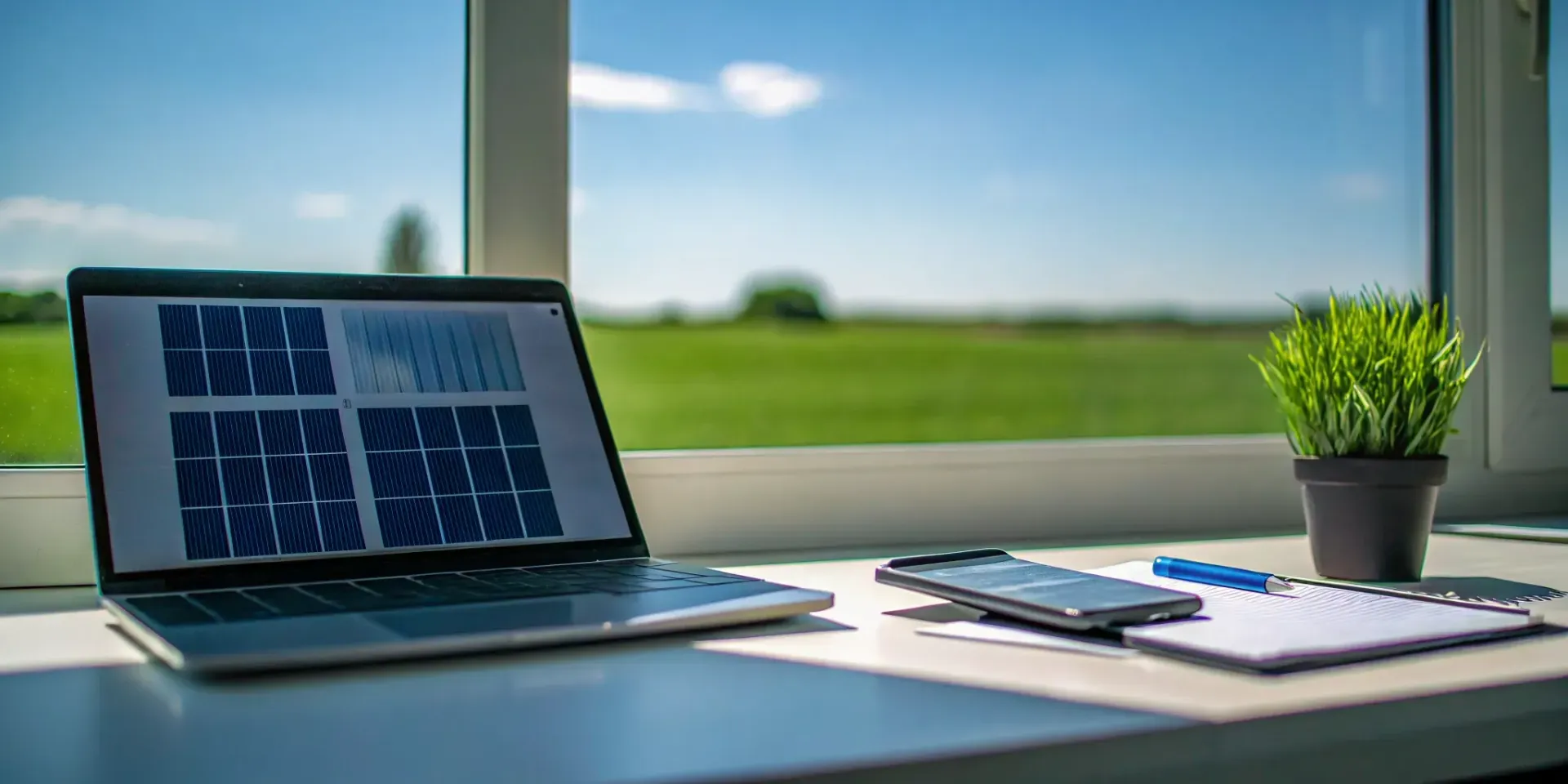 A solar loan calculator on a laptop screen used to estimate financing and payments.