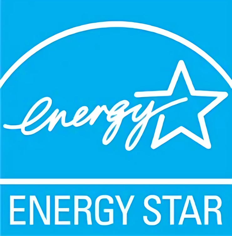 Energy Star logo: white star and text on a blue background.