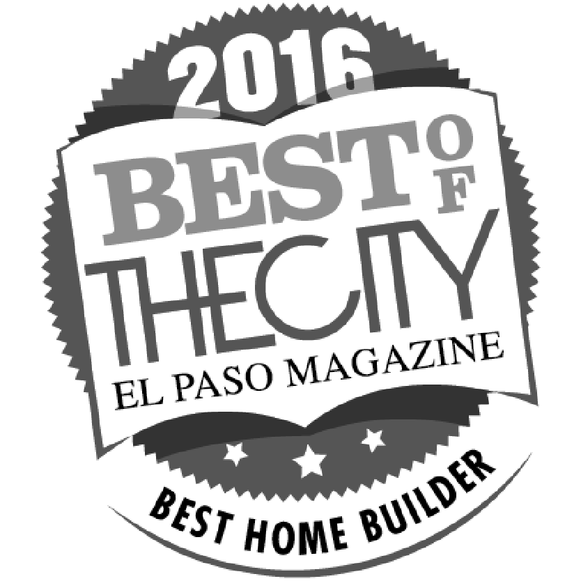 2016 Best of the City award from El Paso Magazine. Seal reads "Best Home Builder".
