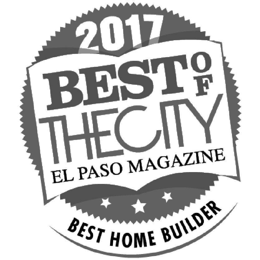 2017 Best of the City award logo. Awarded by El Paso Magazine. Design highlights "Best Home Builder".