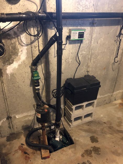 New Sump Pump System with Battery Backup