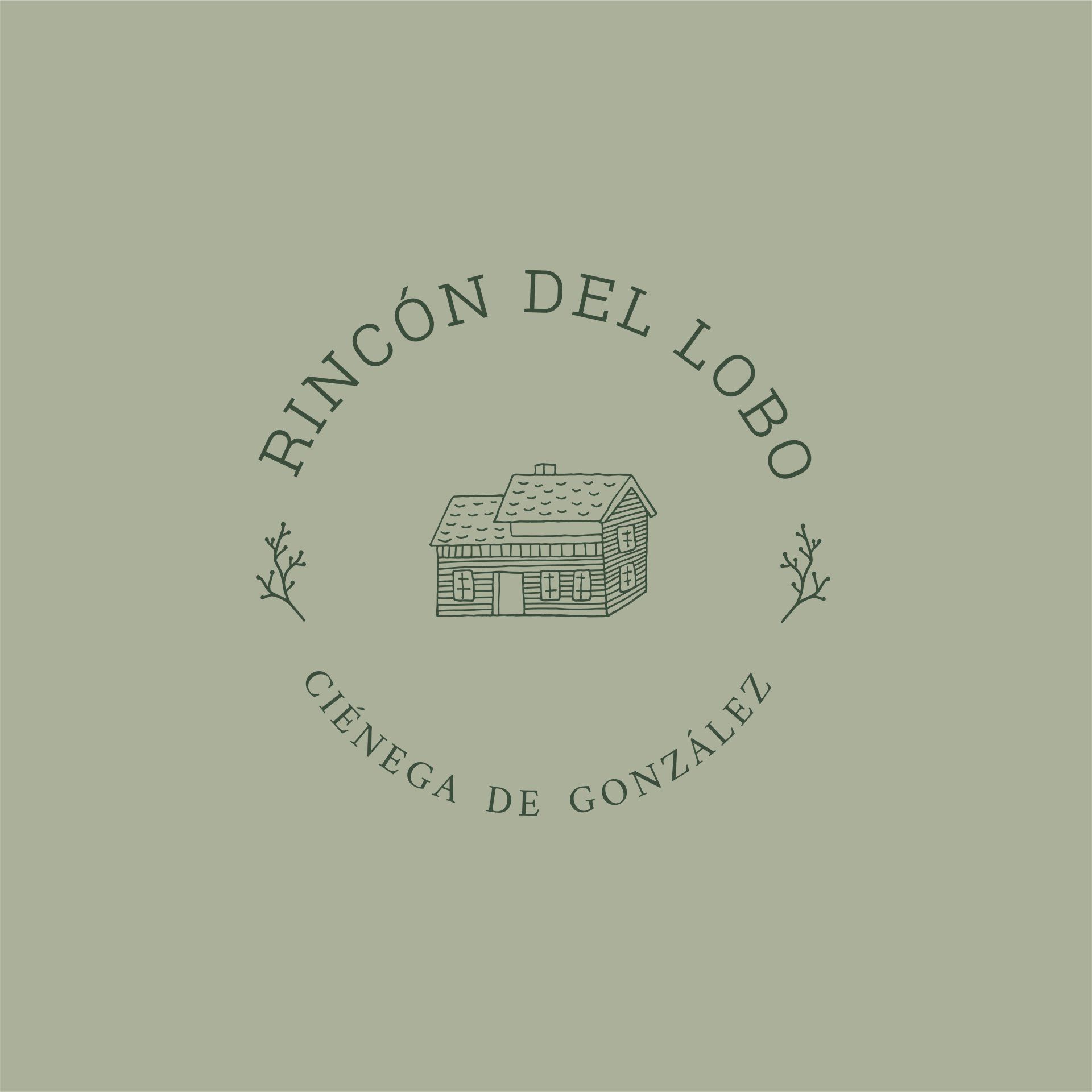 logotipo cabaña en renta rincon del lobo