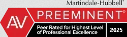 Martindale hubbell has been peer rated for highest level of professional excellence