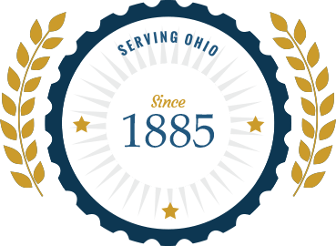 A logo that says serving ohio since 1885