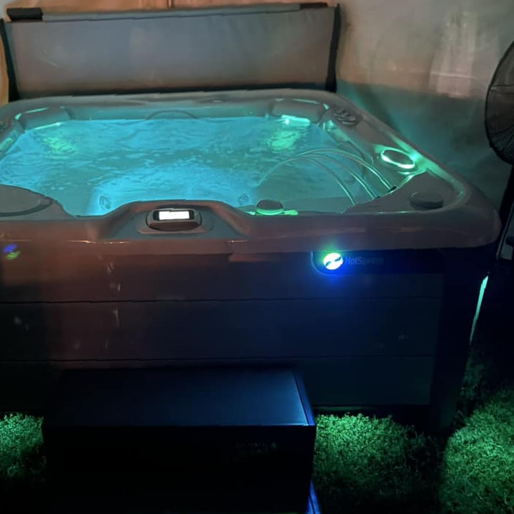 hot tub spa at night