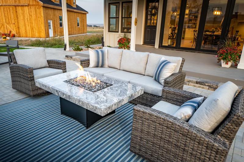 white outdoor furniture setup