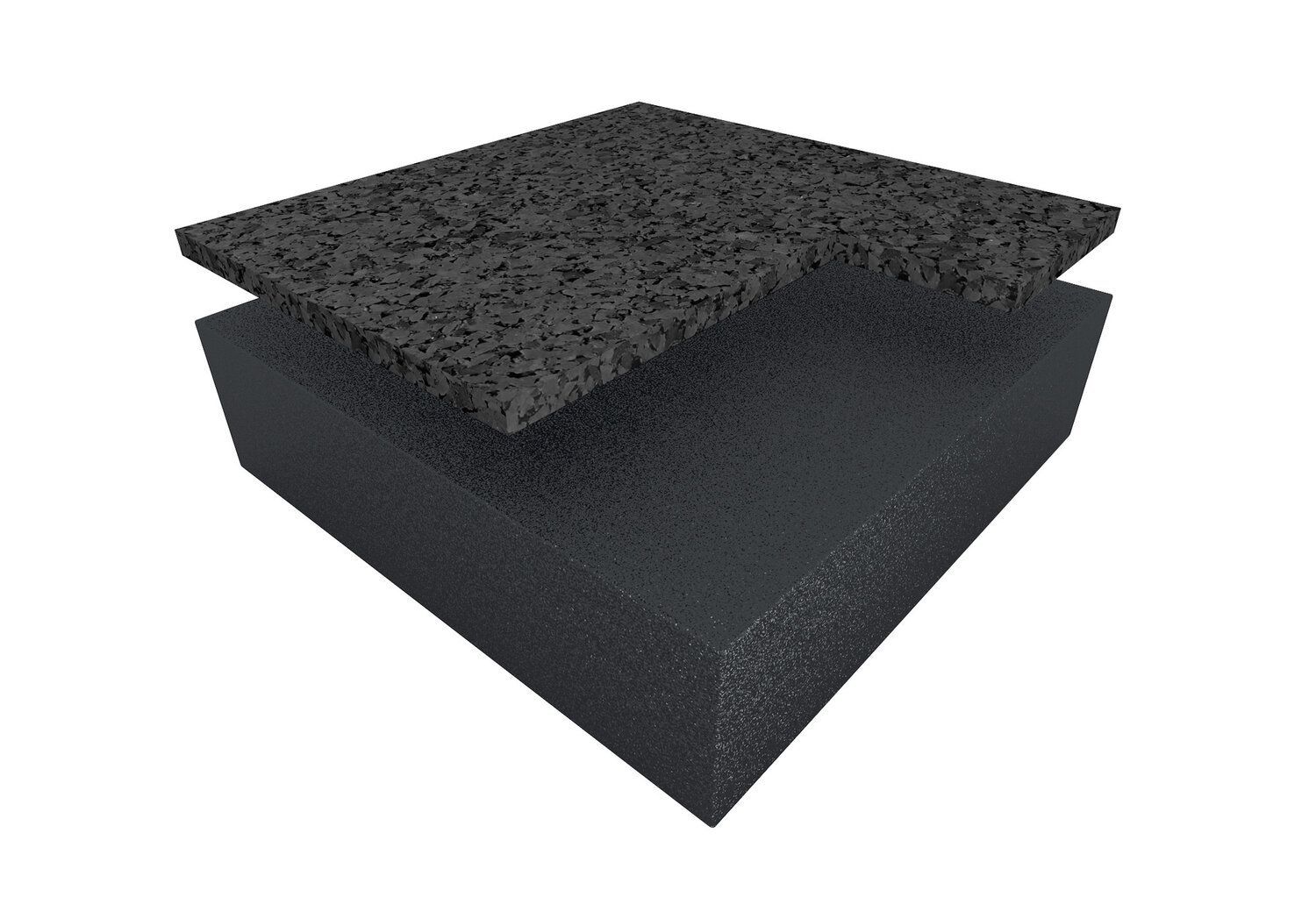 Two-layer black foam material; top layer is porous, and the bottom layer is solid.