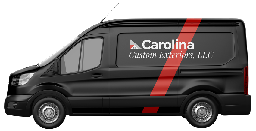 siding contractors asheville nc The work truck of Carolina Custom Exteriors in Asheville, NC