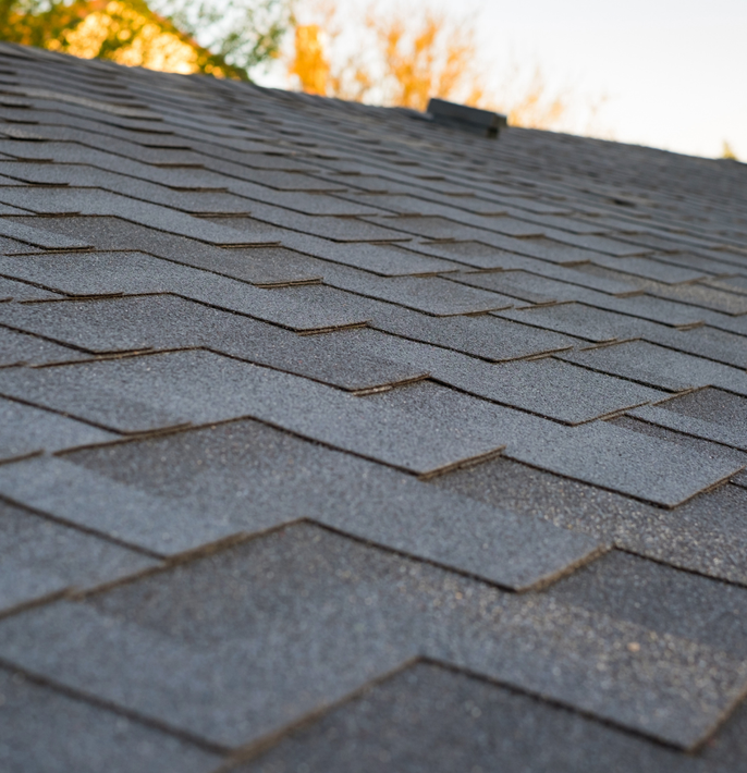 a close-up of a roof with shingles on it.