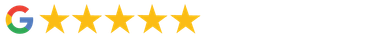 A google logo with five stars on a white background.