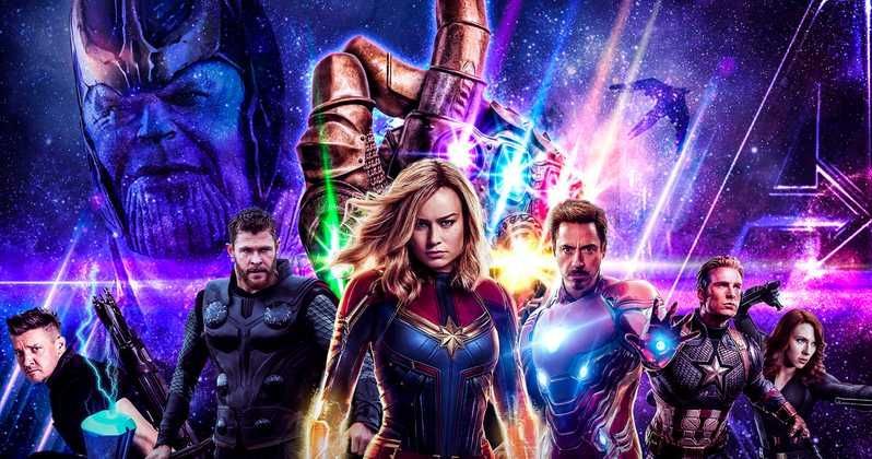 A group of avengers standing next to each other on a poster.