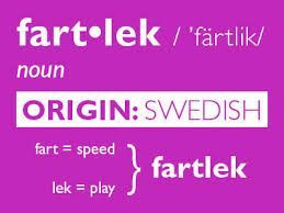 The word fartlek is written in white on a purple background.