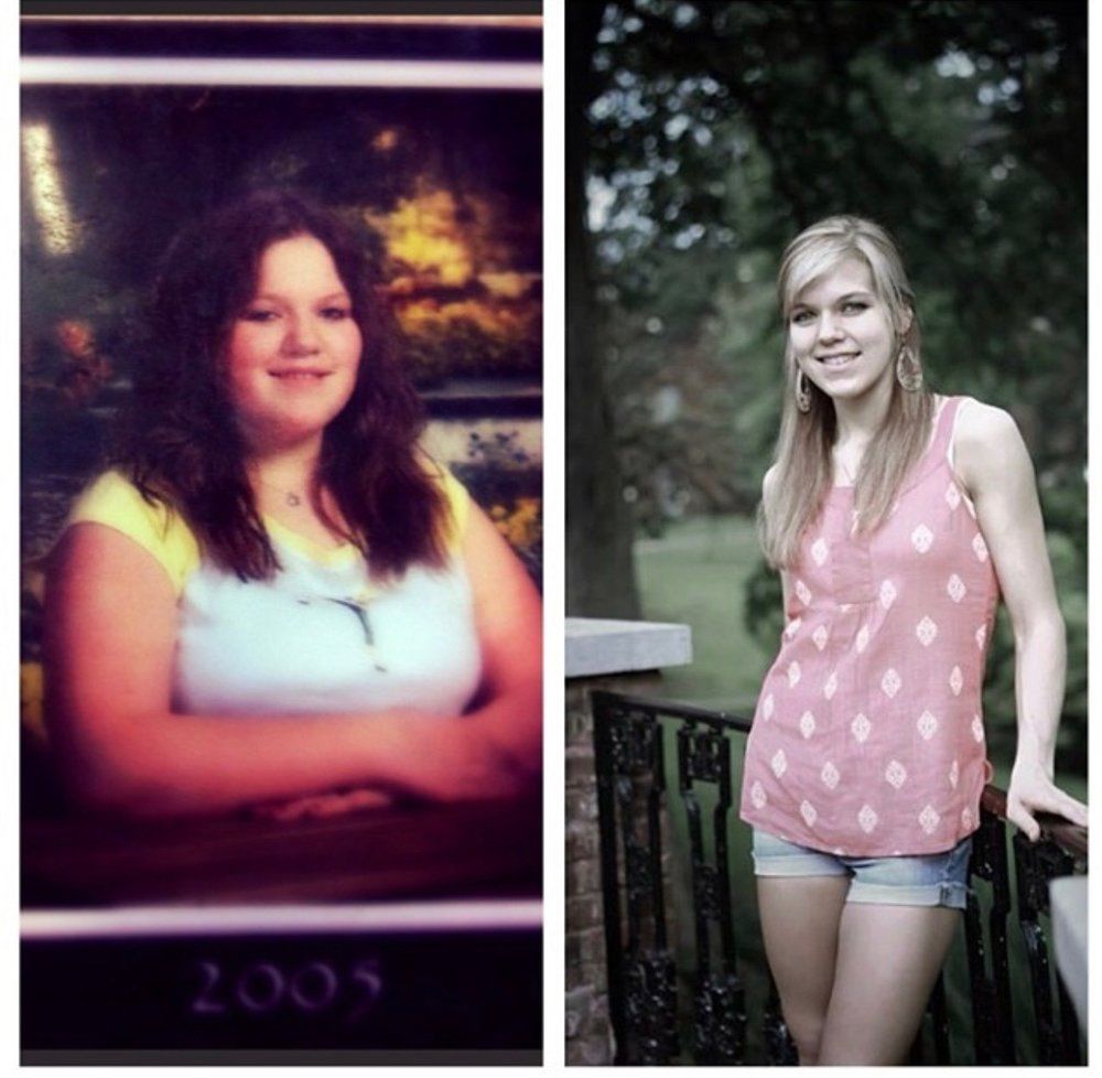 Two pictures of a woman with the year 2005 on the bottom