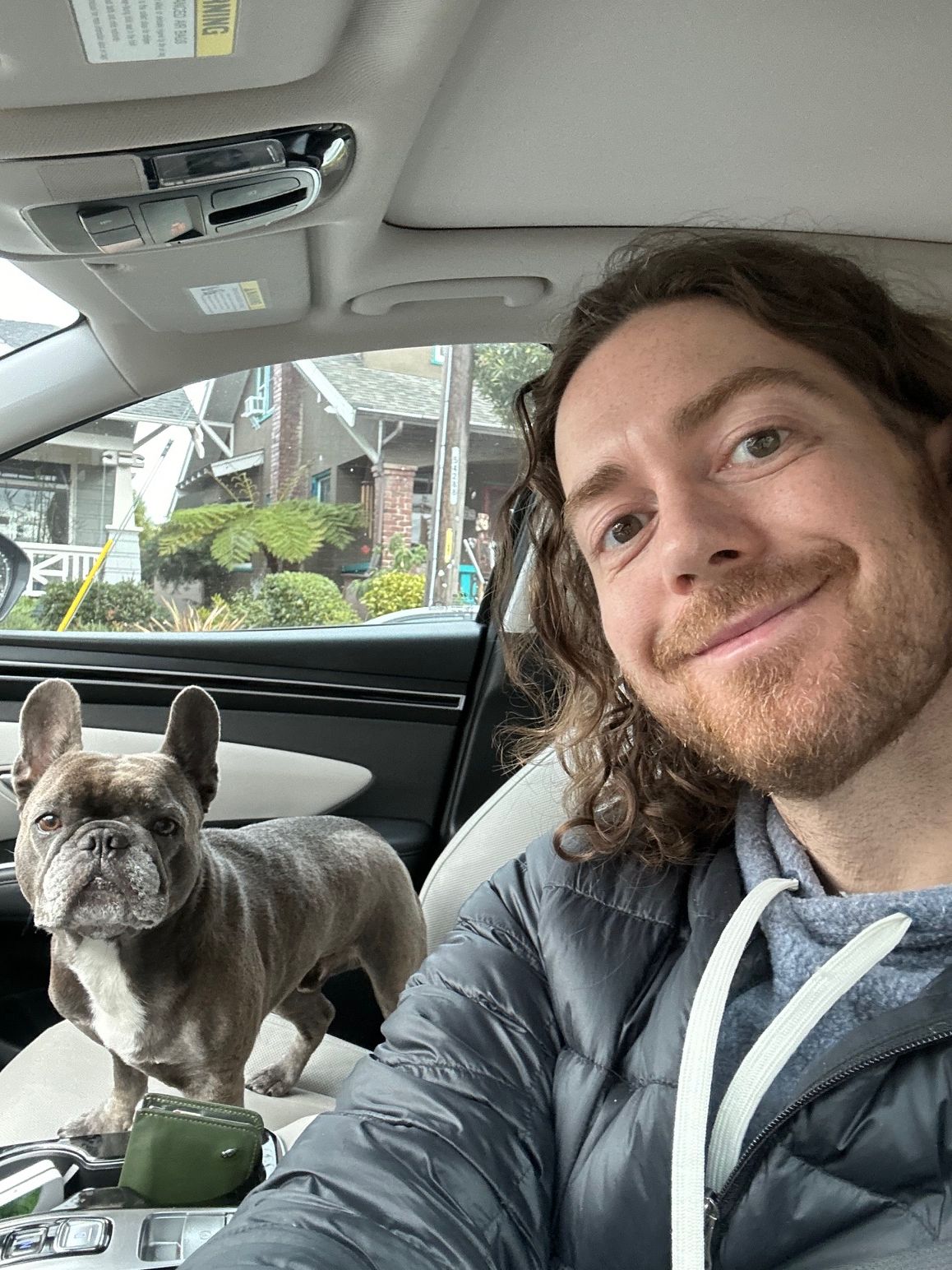 A photo of Preston Barnes with his dog Pobi