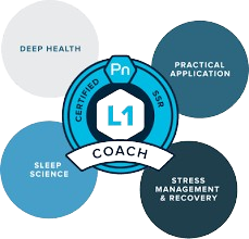 A circle with a badge that says l1 coach on it