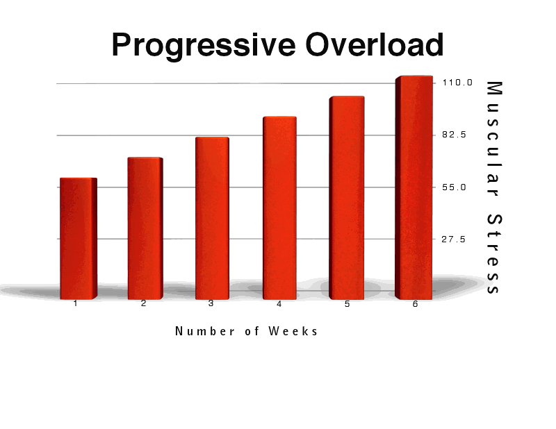 A graph showing progressive overload and muscular stress