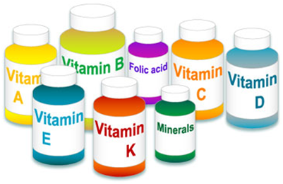 A bunch of bottles of vitamins and minerals