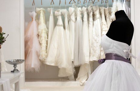 bridal dresses including halter necks and bustle styles