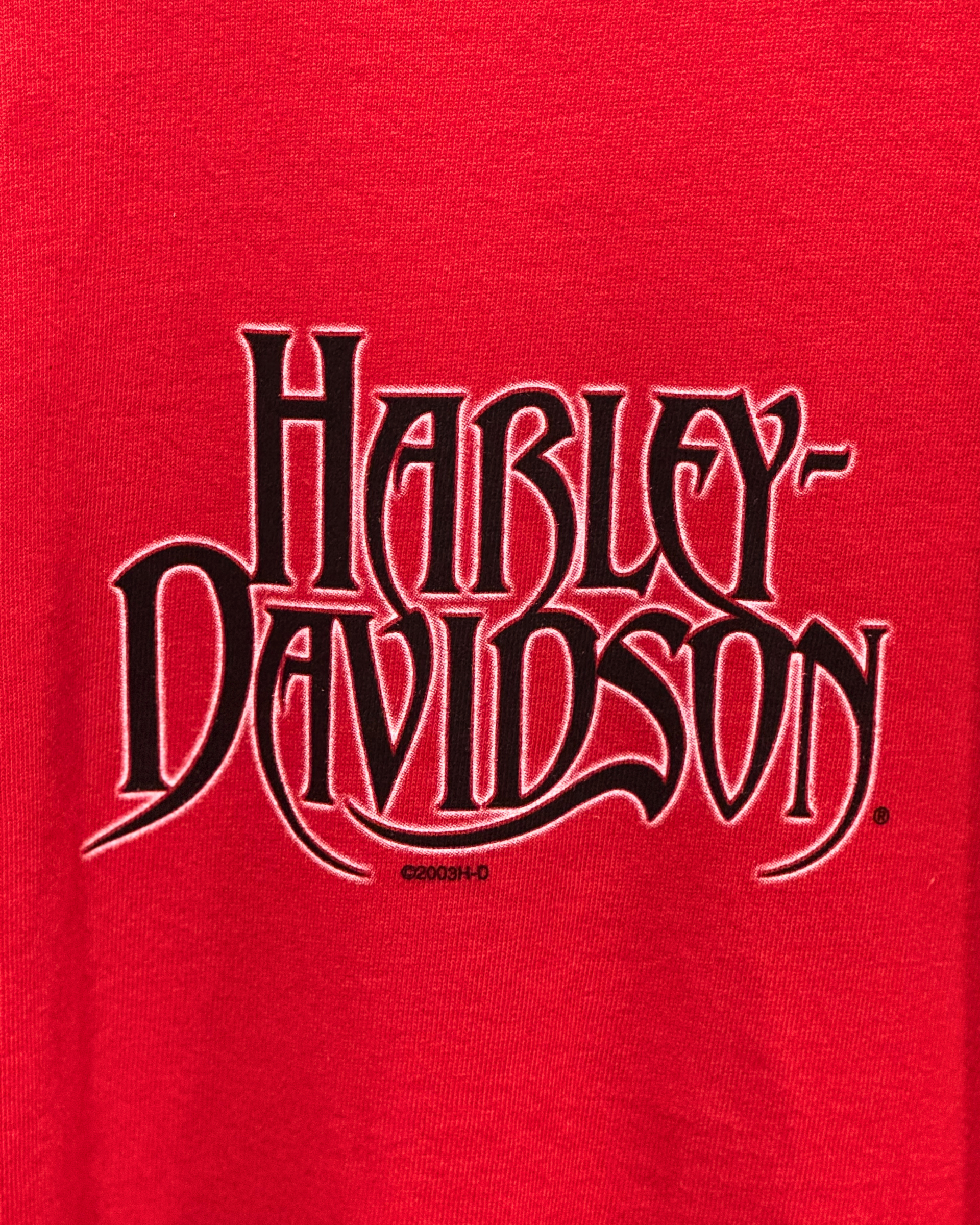 Vintage 2003 Harley Davidson Daytona Beach Destination Tee - Vibrant Red