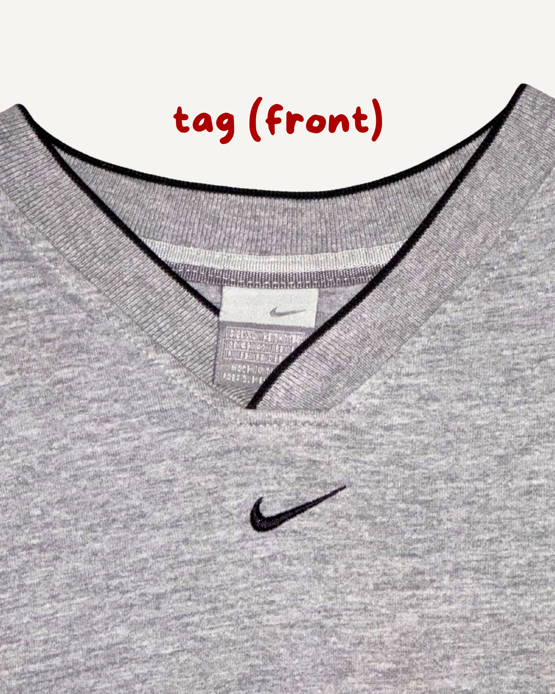 Vintage Y2K Nike Center Swoosh Crossover V-Neck T-Shirt