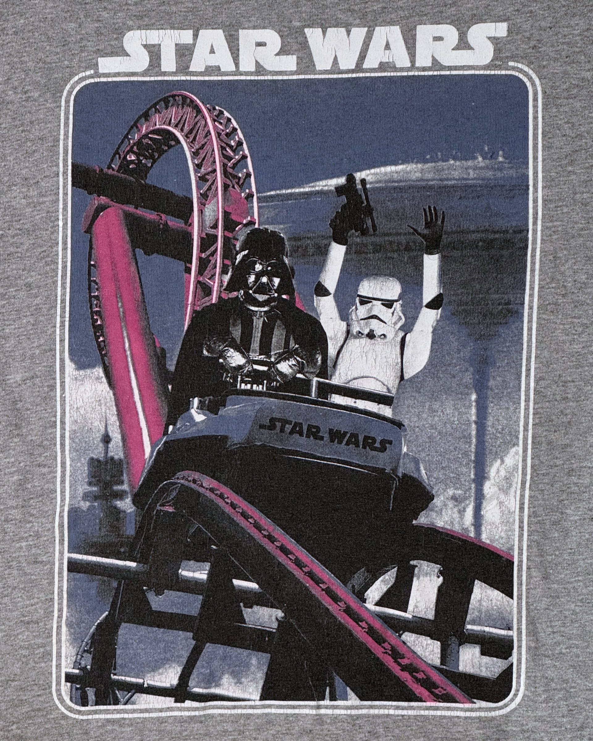 Vintage Star Wars Darth Vader Roller Coaster Graphic T-shirt