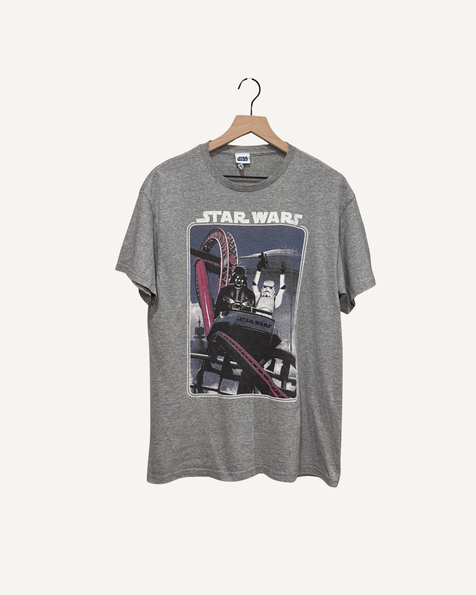 Vintage Star Wars Darth Vader Roller Coaster Graphic T-shirt