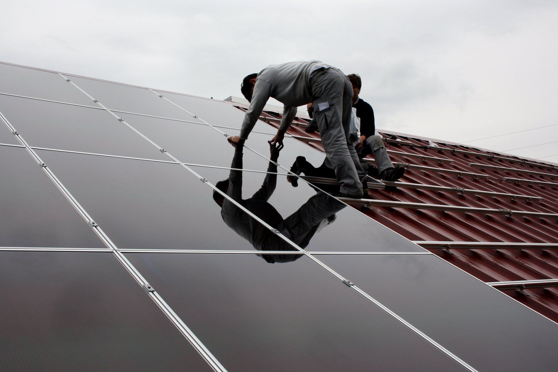 installing solar panels on roof - Custom farm & rural sheds