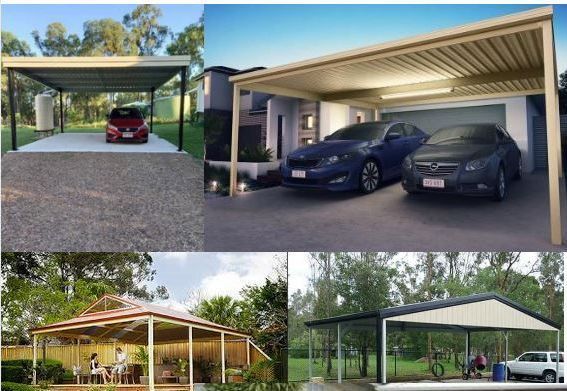 A Carport Kit protects against Hailstorms, photo of various style carports