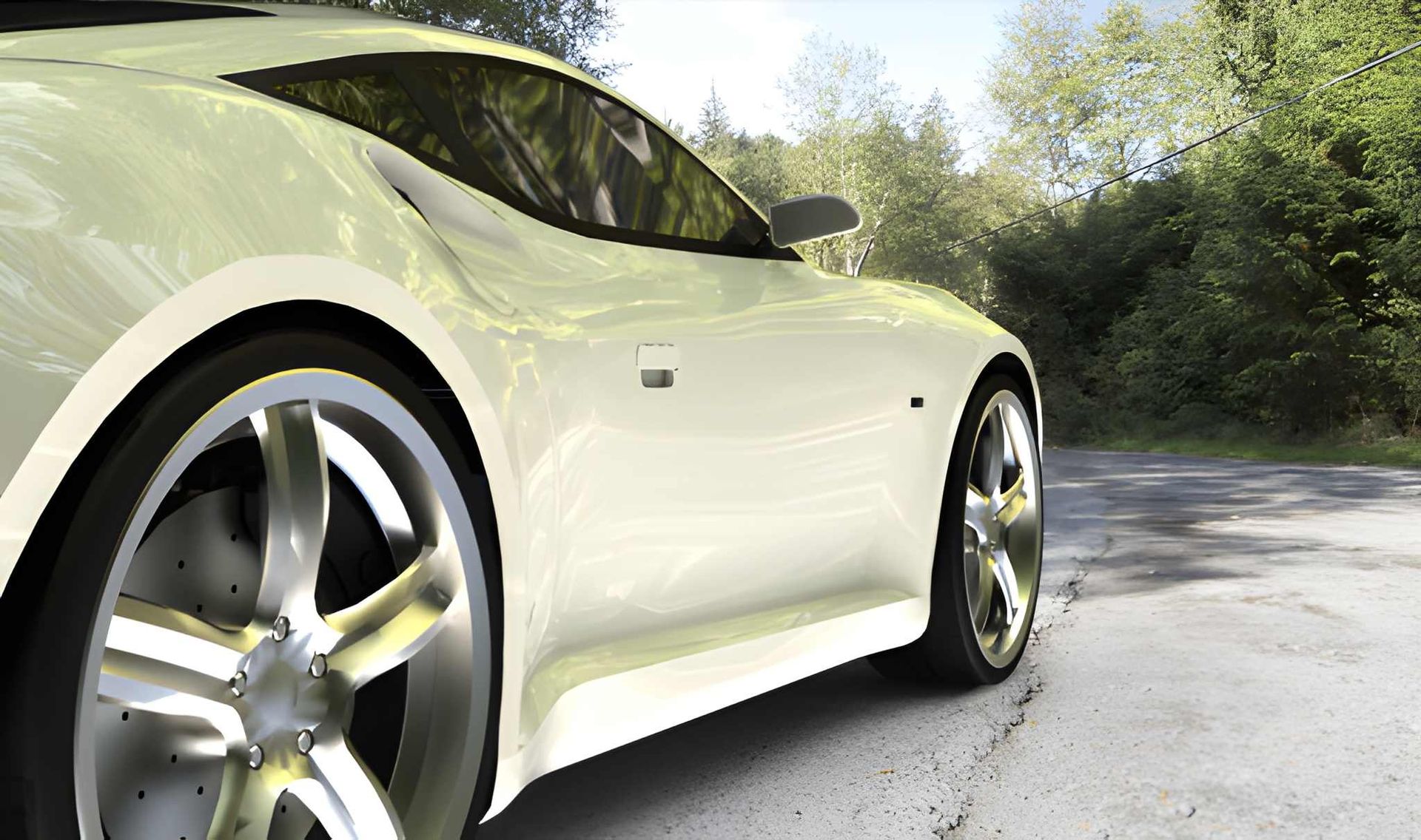 White Sports Car Parked on a Road — Envy Automotive in Wyong, NSW
