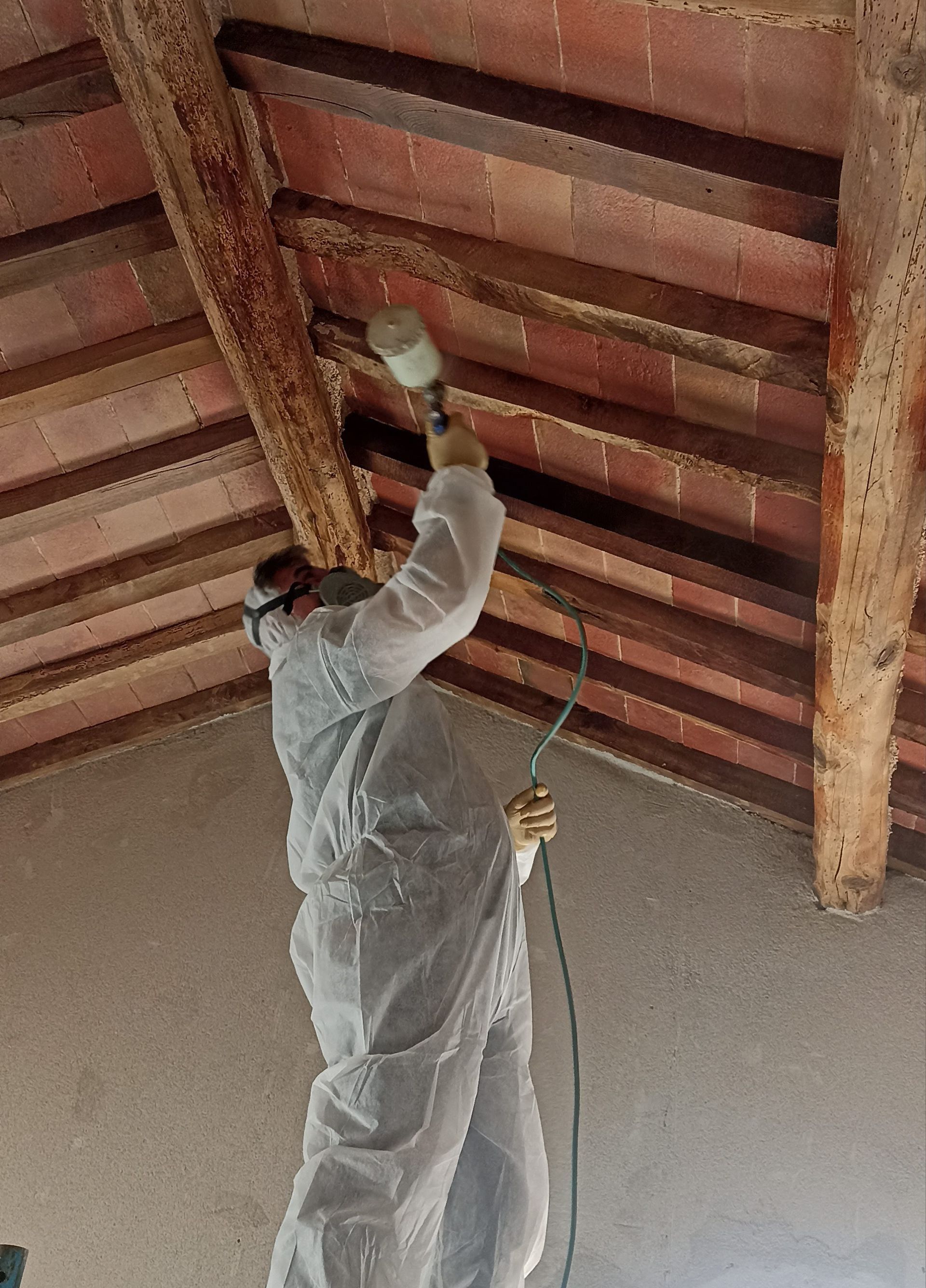 sabbiatura di travi mezzane