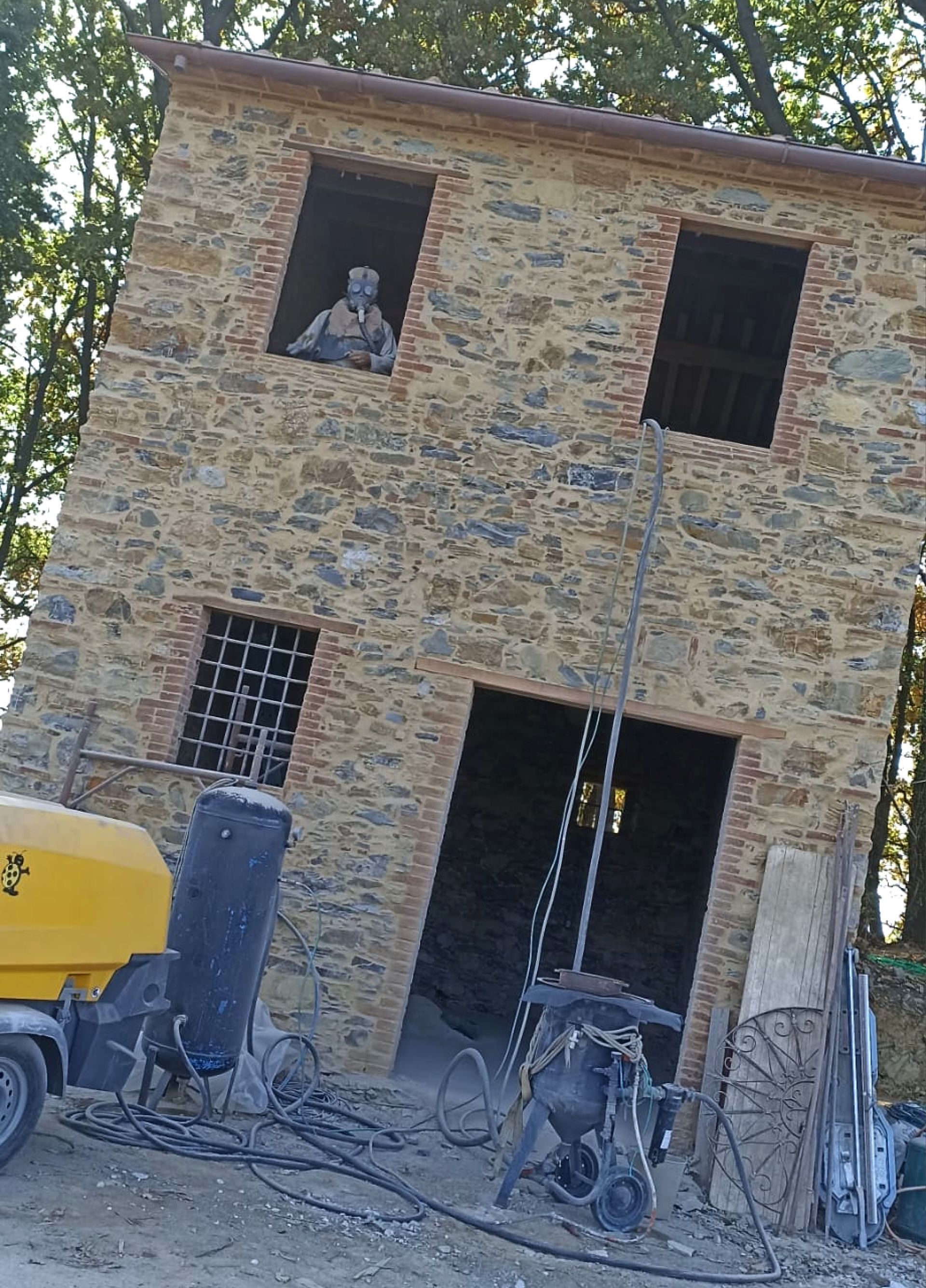 sabbiatura muri in pietra