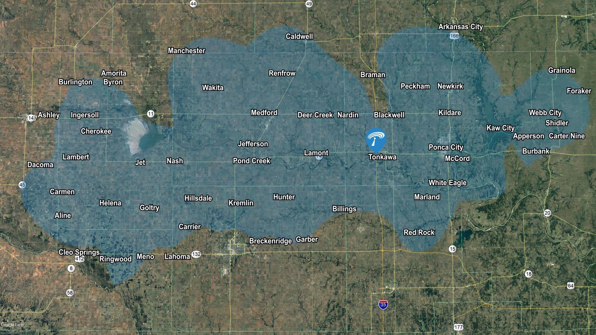 Encounter Wireless Coverage Map