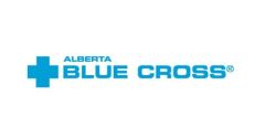 Alberta blue cross logo on a white background
