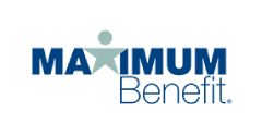 A blue and white logo for maximum benefit.