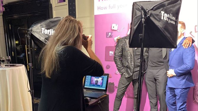 on-site photobooth, green screen or branded event and tradeshow photography