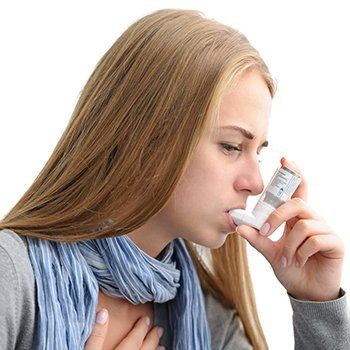 Girl Using Inhaler — Bluefield, VA — Allergy & Asthma Center of Bluefield