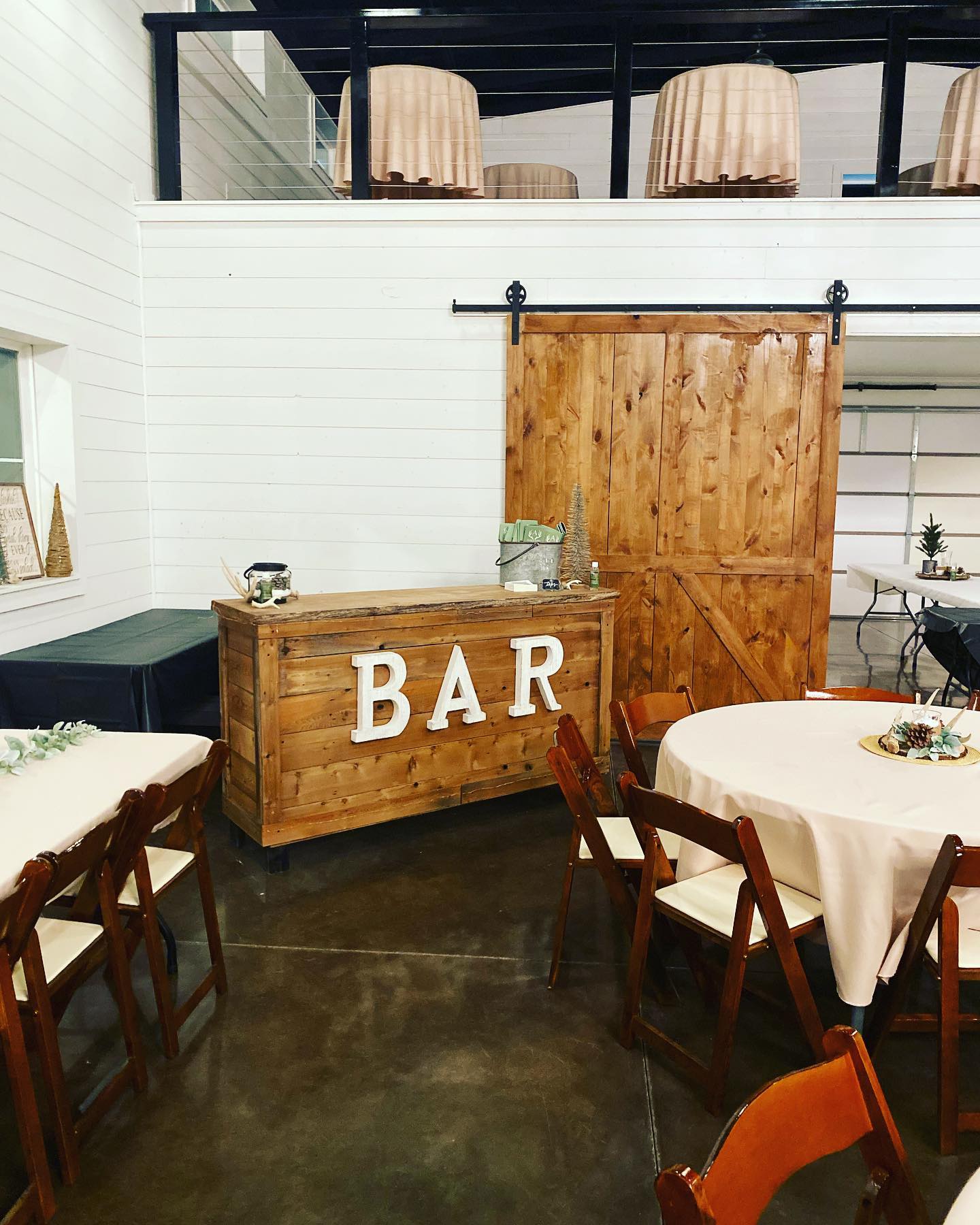 bar next to table
