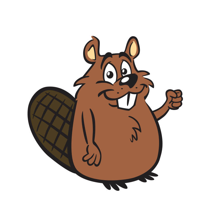 A cartoon drawing of a beaver giving a thumbs up