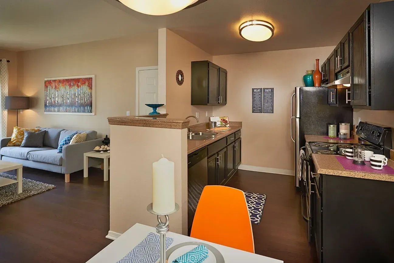 Kitchen and living room