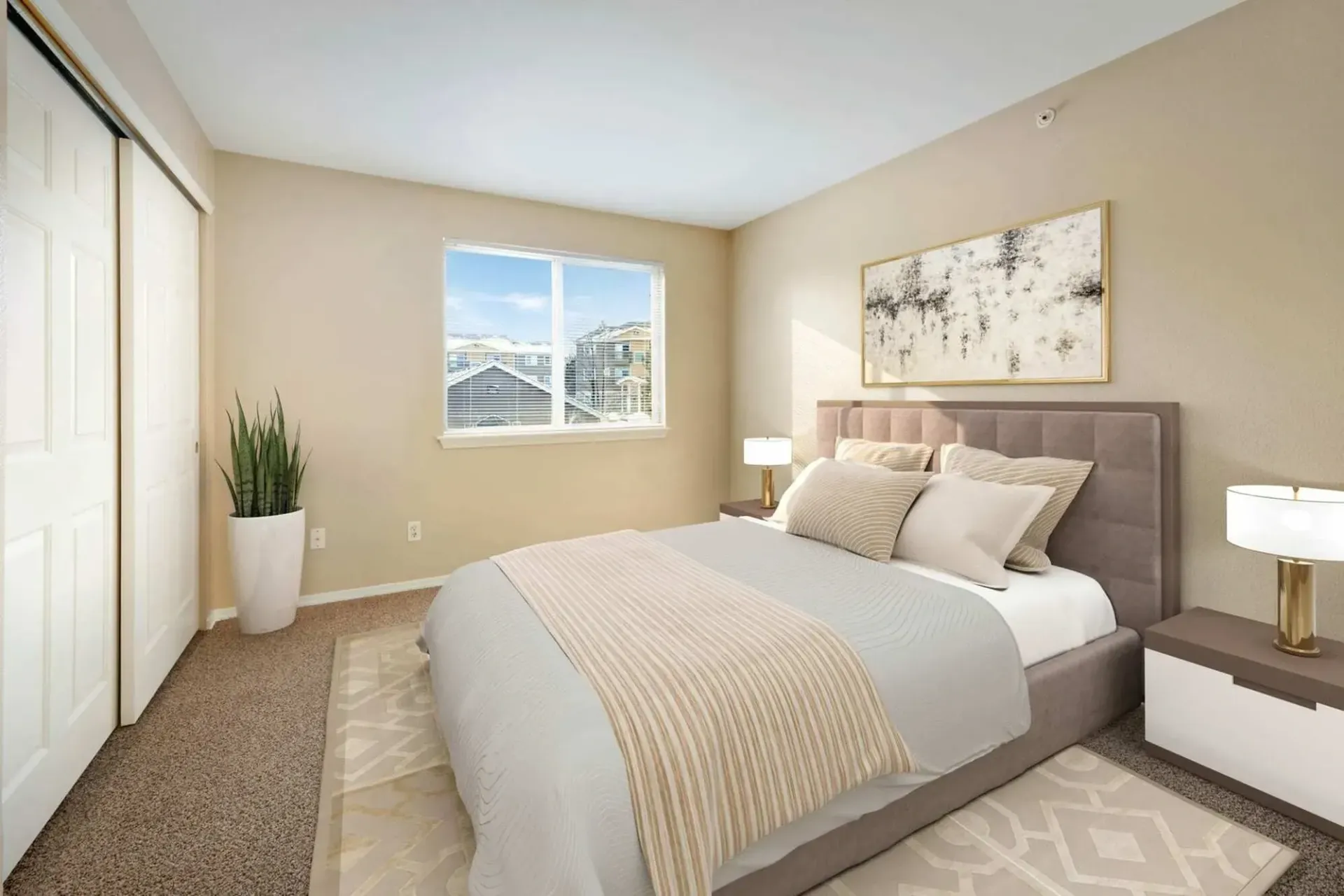 Tan bedroom