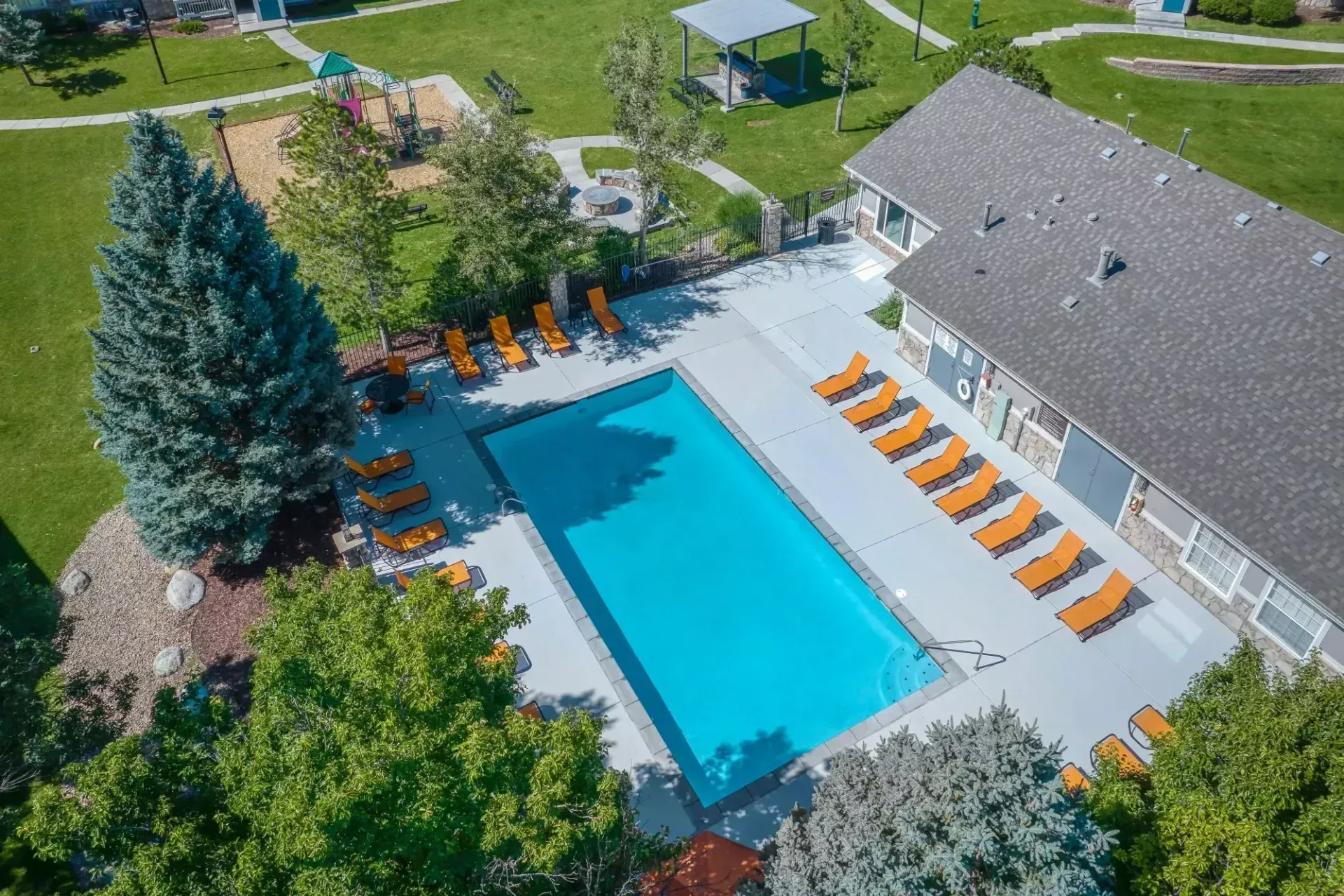 Aerial view of pool