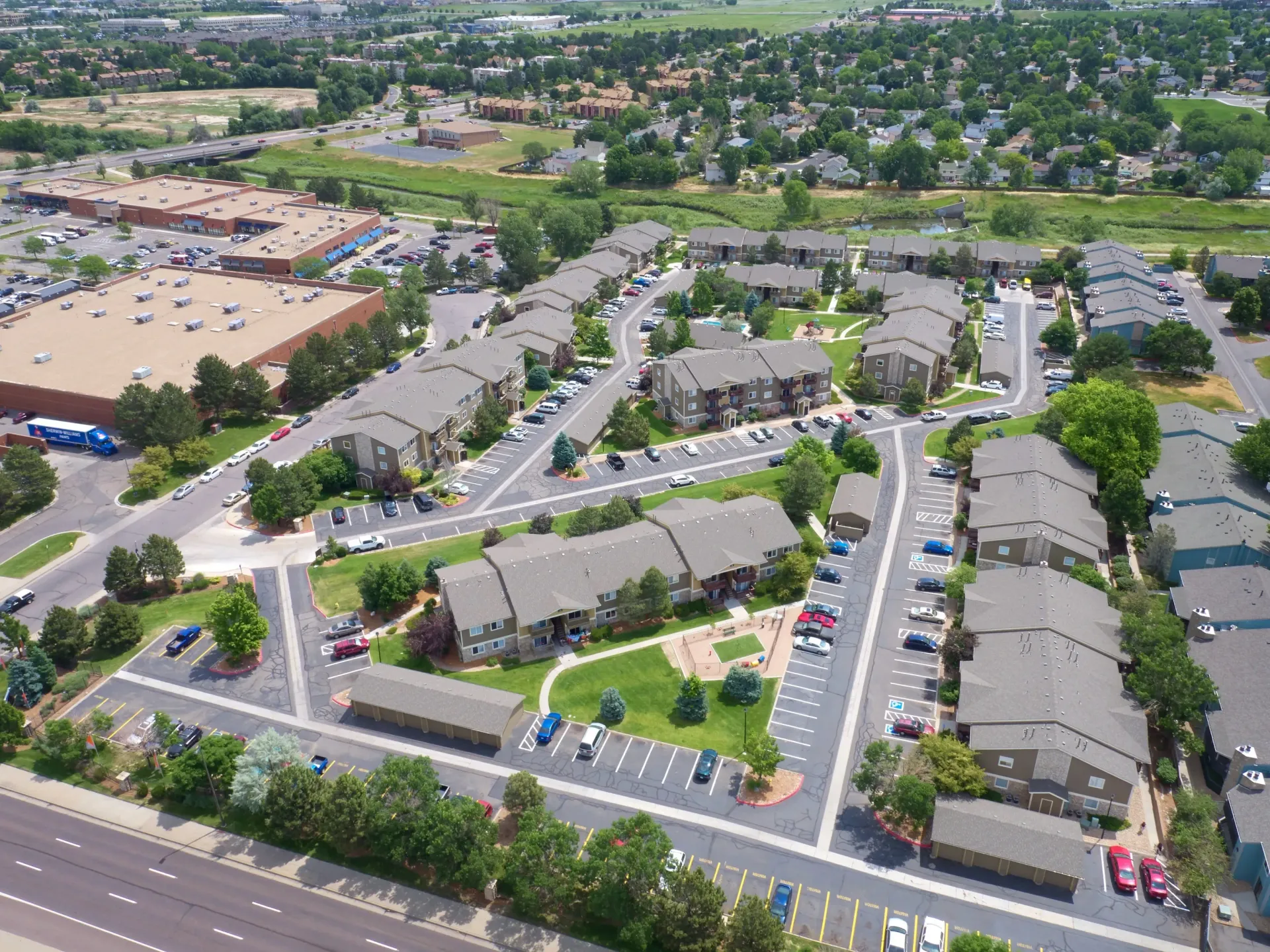 Aerial view of apartment