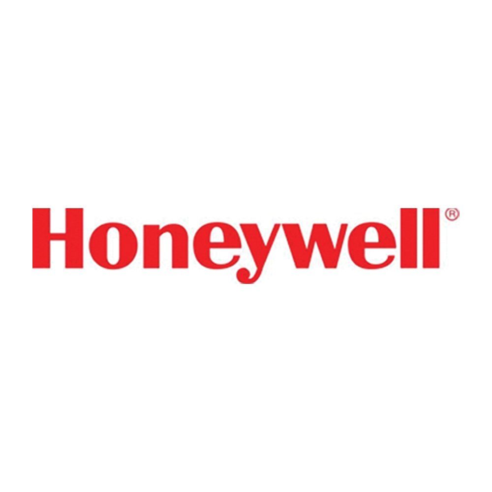 El logotipo de Honeywell es rojo y blanco sobre un fondo blanco.