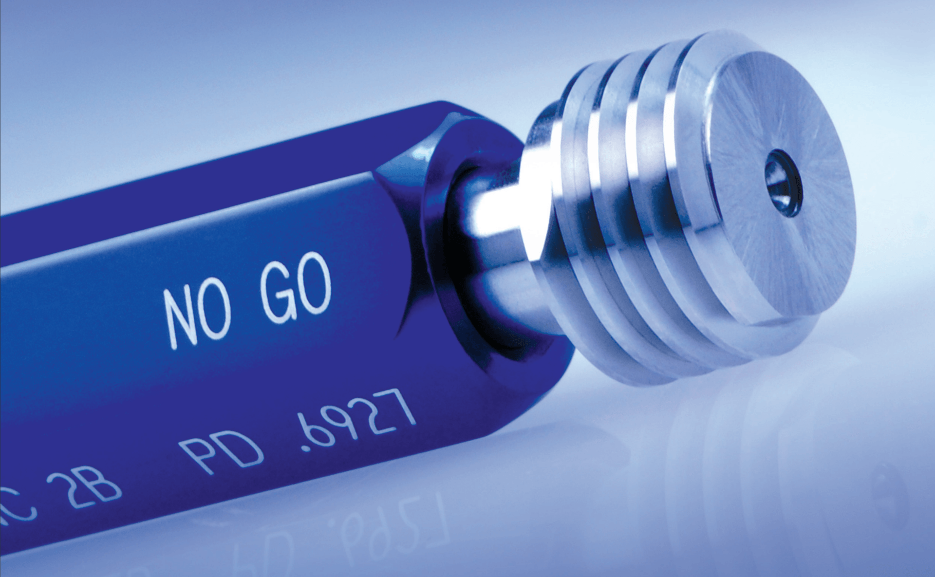 Una herramienta azul con las palabras 