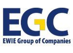El logotipo del grupo de empresas ewie es azul y amarillo.
