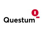 El logotipo de Questum es negro y rojo sobre un fondo blanco.