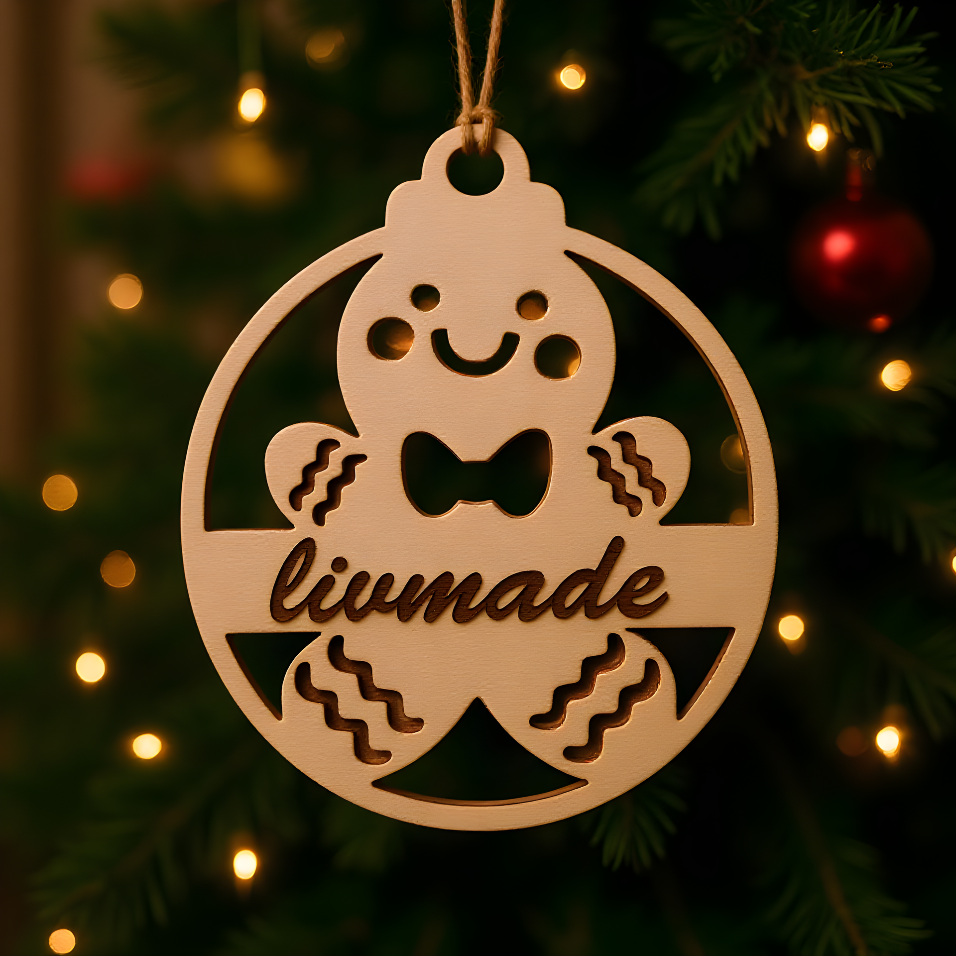 Houten kerst cookie met naam