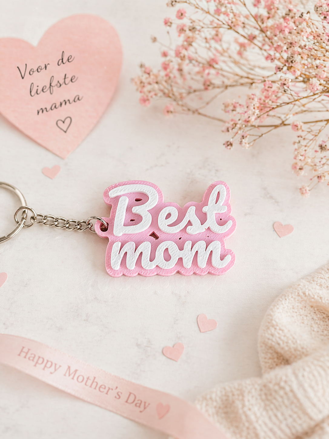 3D Geprinte Sleutelhanger met Naam of Tekst