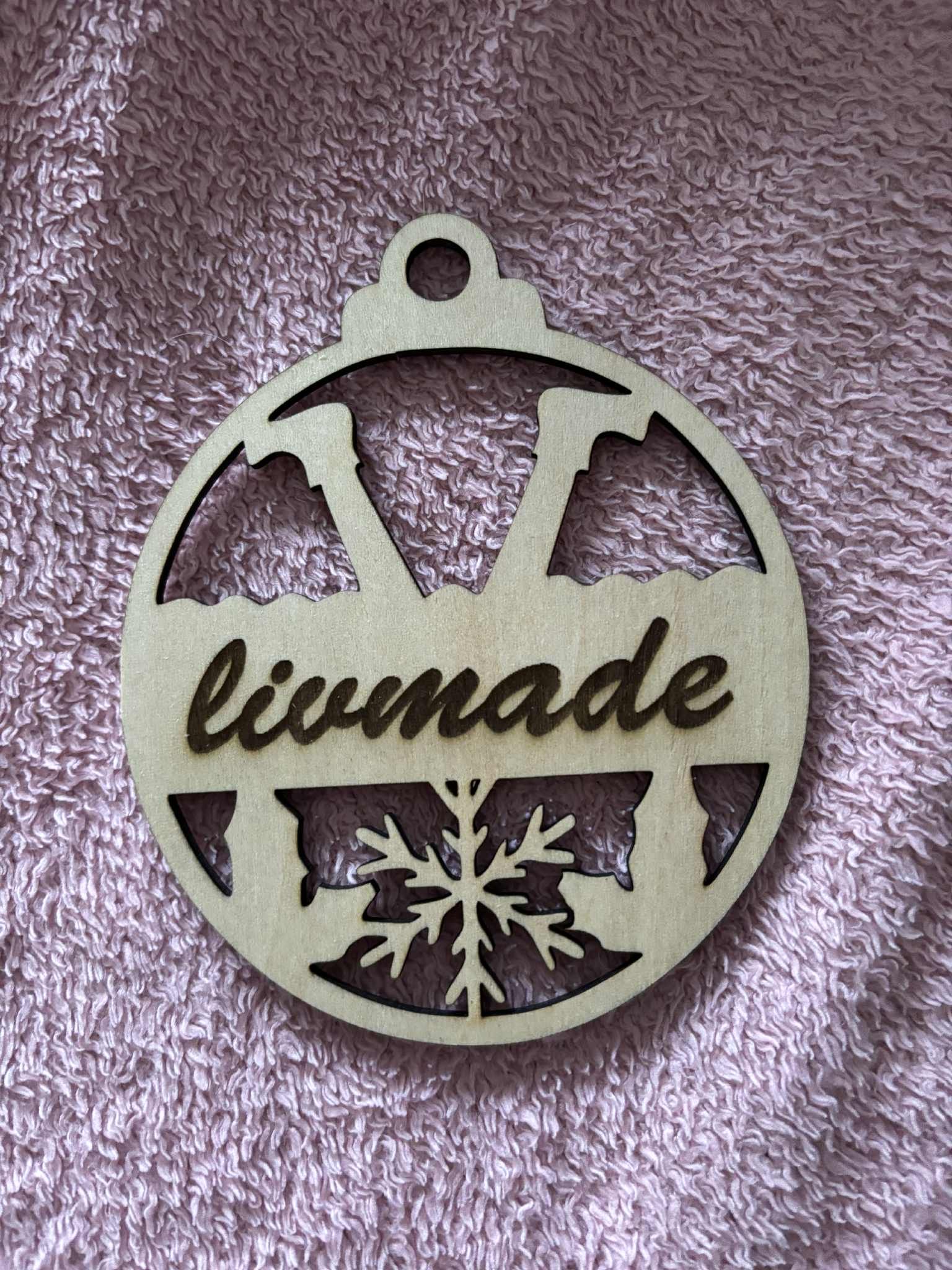 Houten kerst ornament met naam naar keuze