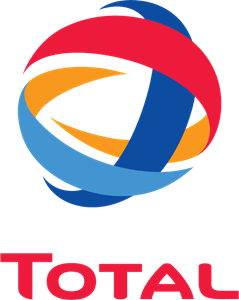 A red blue and yellow logo for total